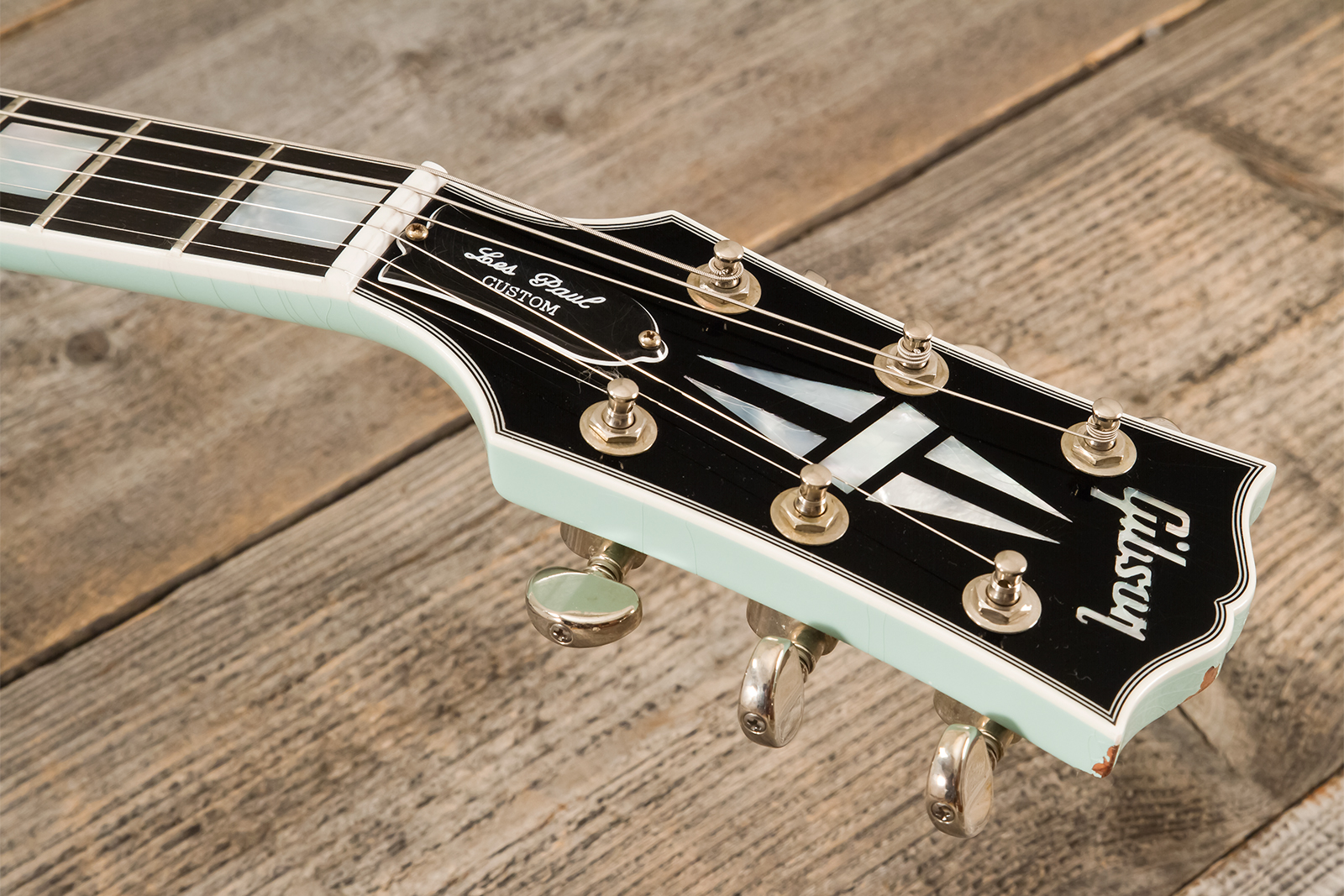 Gibson Custom Shop M2m Les Paul Custom 2h Ht Eb #cs501799 - Murphy Lab Aged Kerry Green - Guitarra eléctrica de corte único. - Variation 6