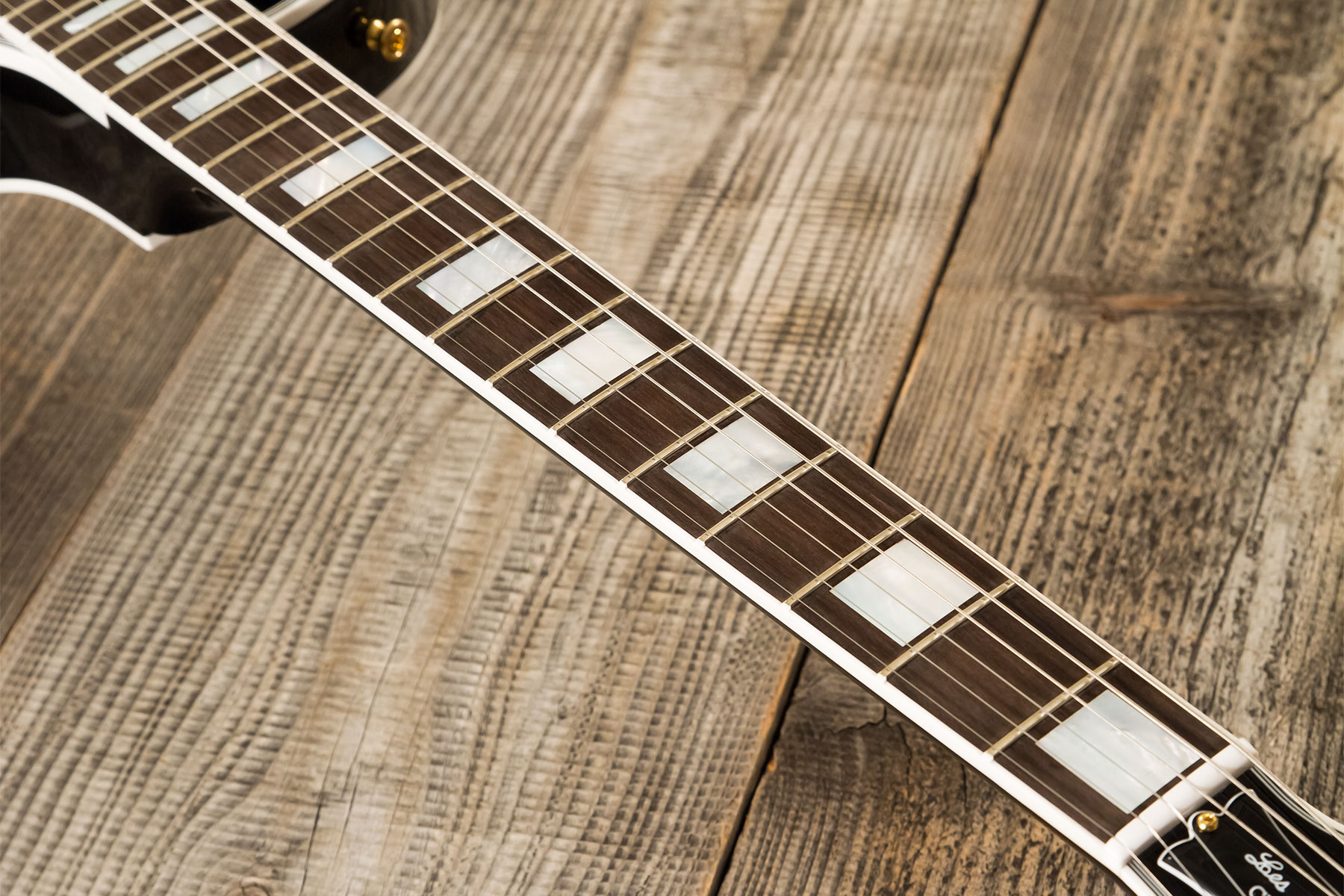 Gibson Custom Shop M2m Les Paul Custom Flowerpot Headstock 2h Ht Eb #cs403529 - Ebony Gloss - Guitarra eléctrica de corte único. - Variation 11