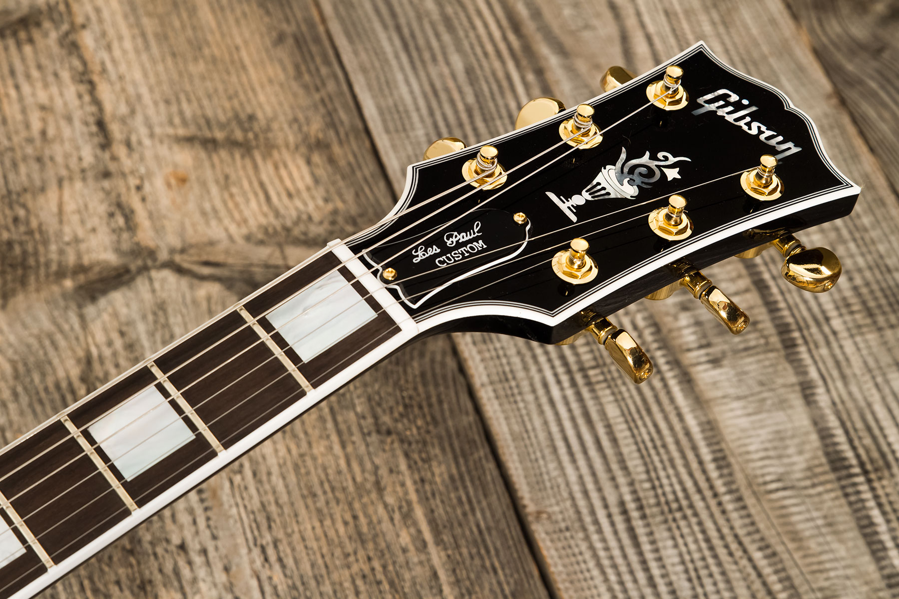 Gibson Custom Shop M2m Les Paul Custom Flowerpot Headstock 2h Ht Eb #cs403529 - Ebony Gloss - Guitarra eléctrica de corte único. - Variation 14