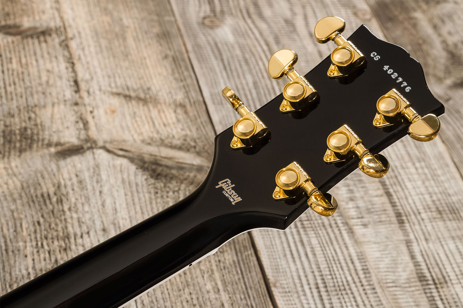 Gibson Custom Shop M2m Les Paul Custom Flowerpot Headstock 2h Trem Bigsby Eb #cs402776 - Ebony - Guitarra eléctrica de corte único. - Variation 7