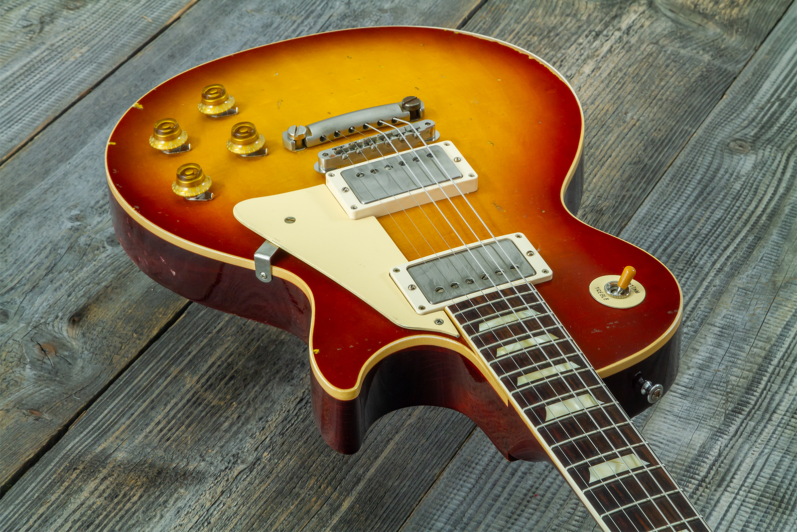 Gibson Custom Shop M2m Les Paul Standard 1958 2h Ht Rw #80780 - Heavy Aged '58 Burst - Guitarra eléctrica de corte único. - Variation 8