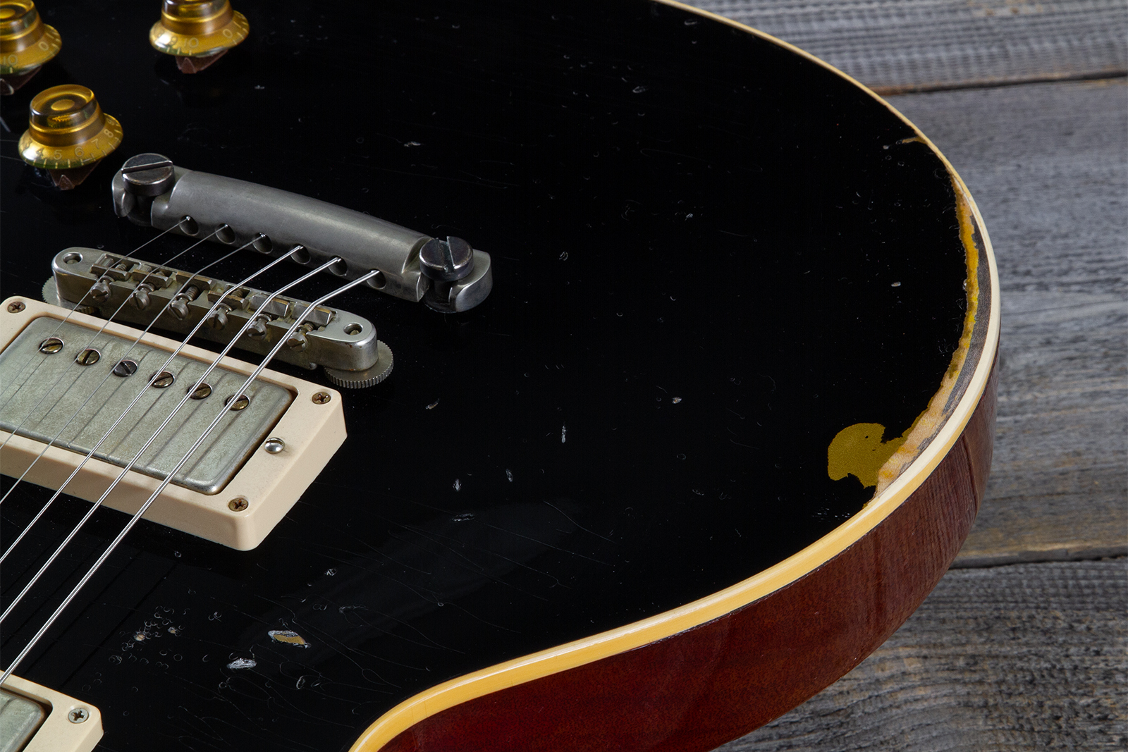 Gibson Custom Shop M2m Les Paul Standard 1958 2h Ht Rw #85546 - Murphy Lab Light Aged Ebony O. Gold - Guitarra eléctrica de corte único. - Variation 2