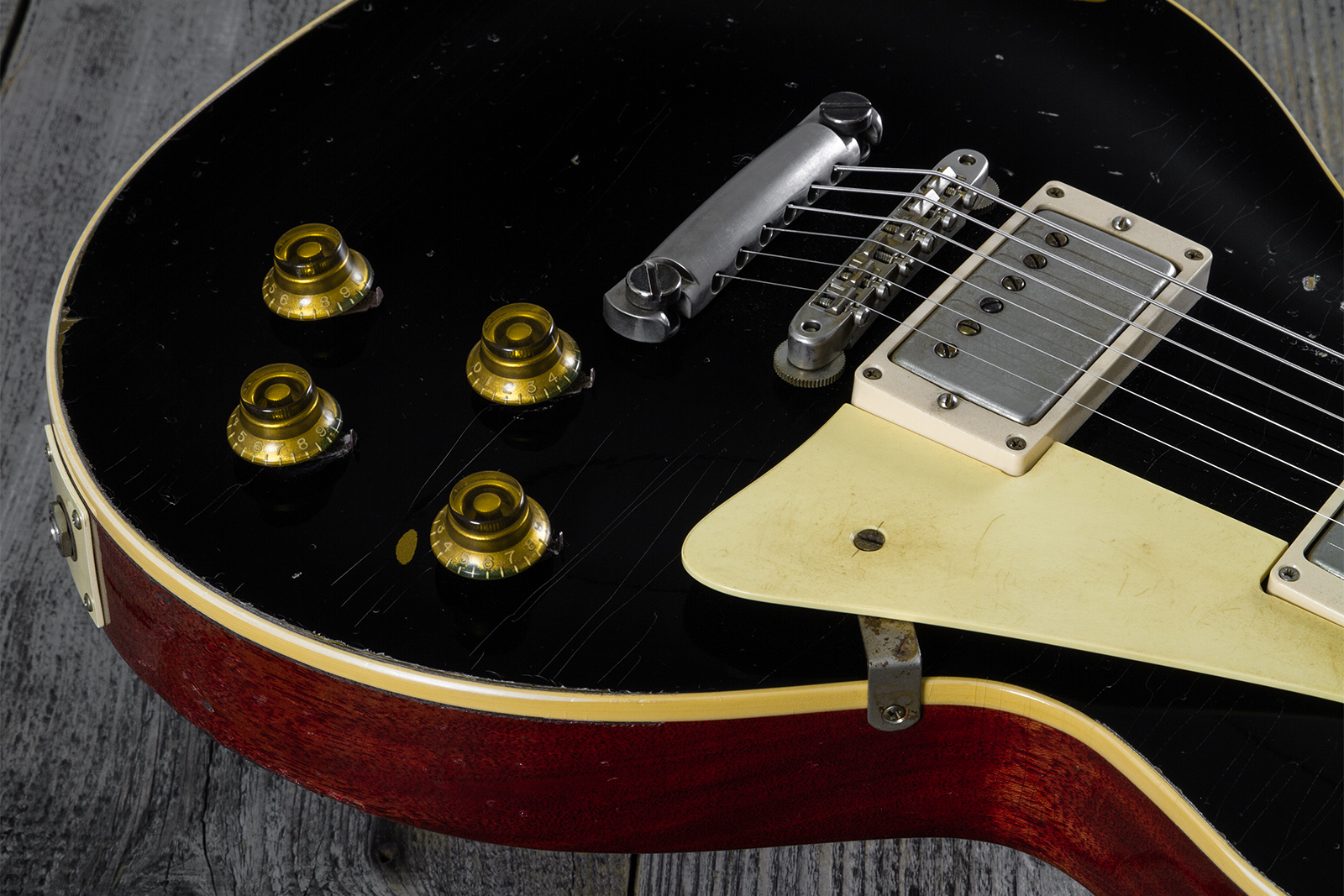 Gibson Custom Shop M2m Les Paul Standard 1958 2h Ht Rw #85546 - Murphy Lab Light Aged Ebony O. Gold - Guitarra eléctrica de corte único. - Variation 3