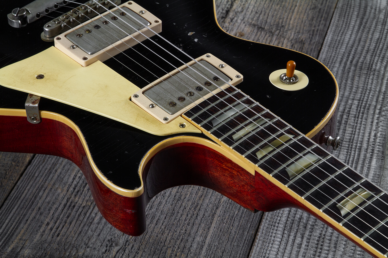 Gibson Custom Shop M2m Les Paul Standard 1958 2h Ht Rw #85546 - Murphy Lab Light Aged Ebony O. Gold - Guitarra eléctrica de corte único. - Variation 4