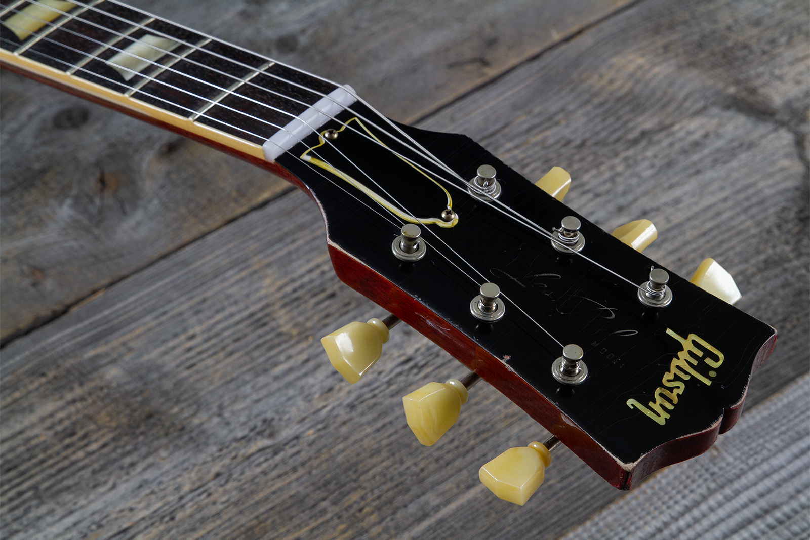 Gibson Custom Shop M2m Les Paul Standard 1958 2h Ht Rw #85546 - Murphy Lab Light Aged Ebony O. Gold - Guitarra eléctrica de corte único. - Variation 6