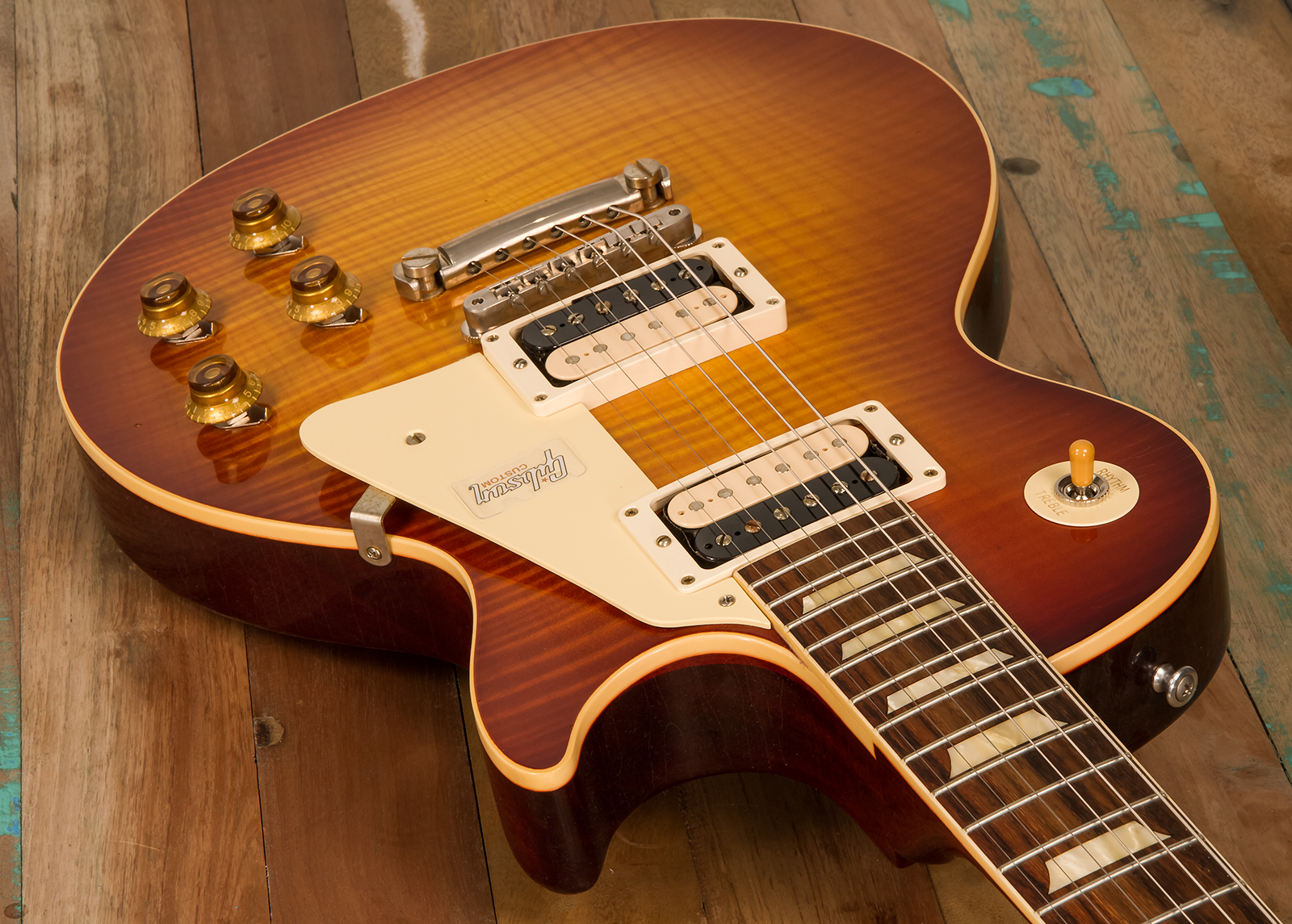 Gibson Custom Shop M2m Les Paul Standard 1958 2h Ht Rw #89904 - Kentucky Bourbon Fade - Guitarra eléctrica de corte único. - Variation 2