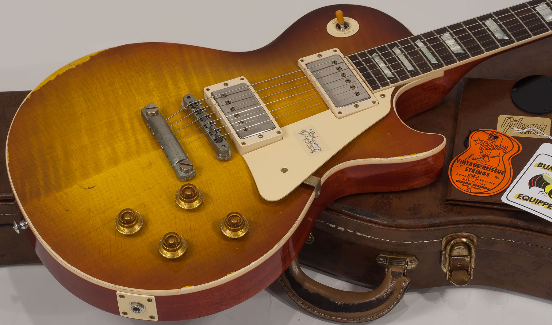 Gibson Custom Shop M2m Les Paul Standard 1958 2h Ht Rw #88149 - Heavy Aged Kentucky Bourbon Fade - Guitarra eléctrica de corte único. - Variation 2