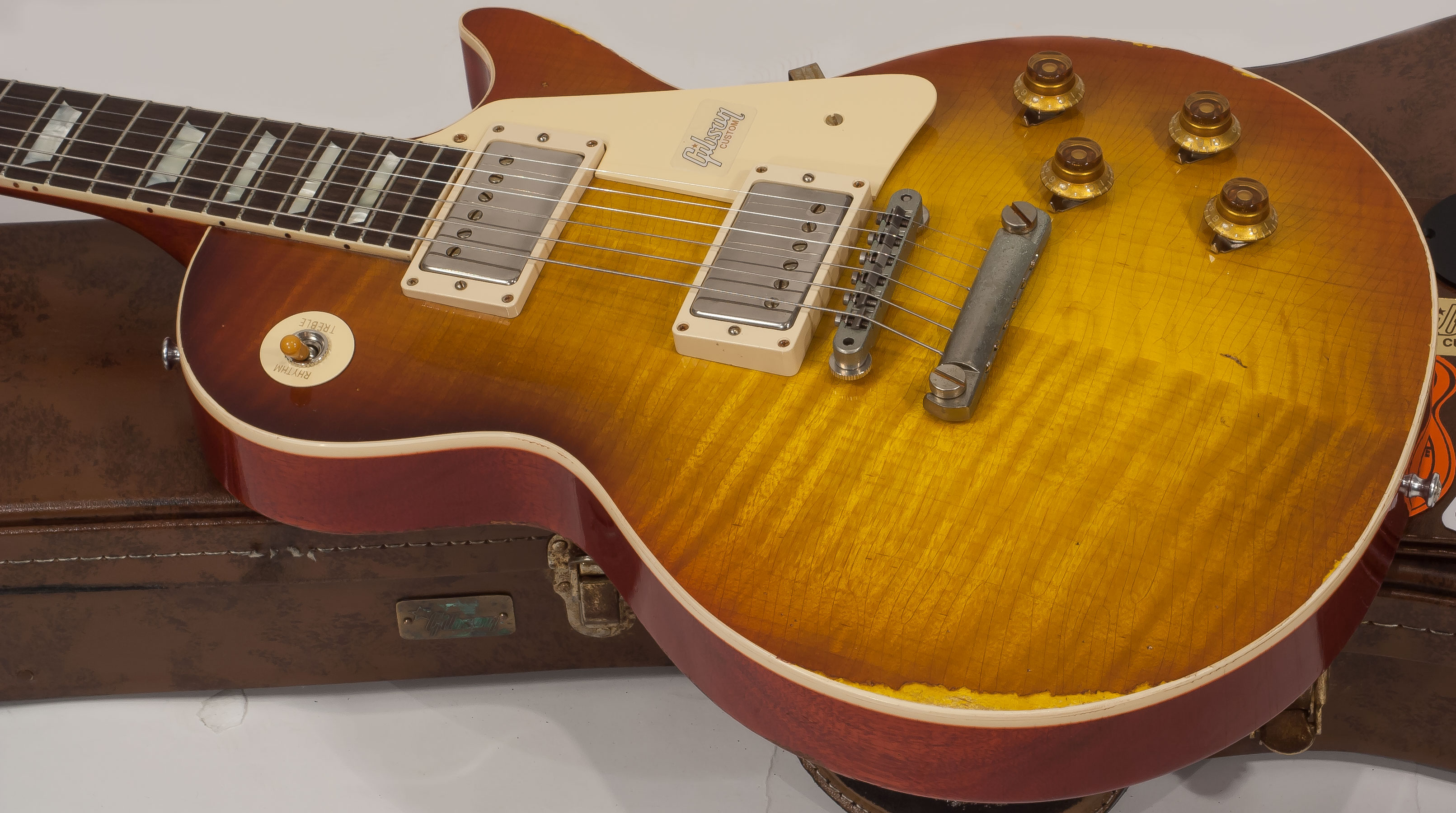 Gibson Custom Shop M2m Les Paul Standard 1958 2h Ht Rw #88149 - Heavy Aged Kentucky Bourbon Fade - Guitarra eléctrica de corte único. - Variation 3