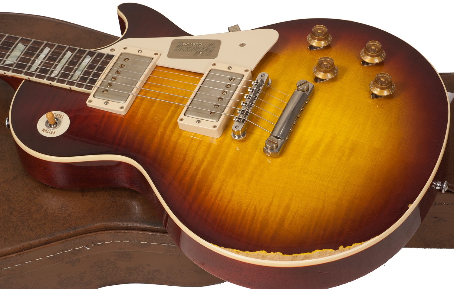 Gibson Custom Shop M2m Les Paul Standard 1958 2h Ht Rw #r862322 - Aged Bourbon Burst - Guitarra eléctrica de corte único. - Variation 4