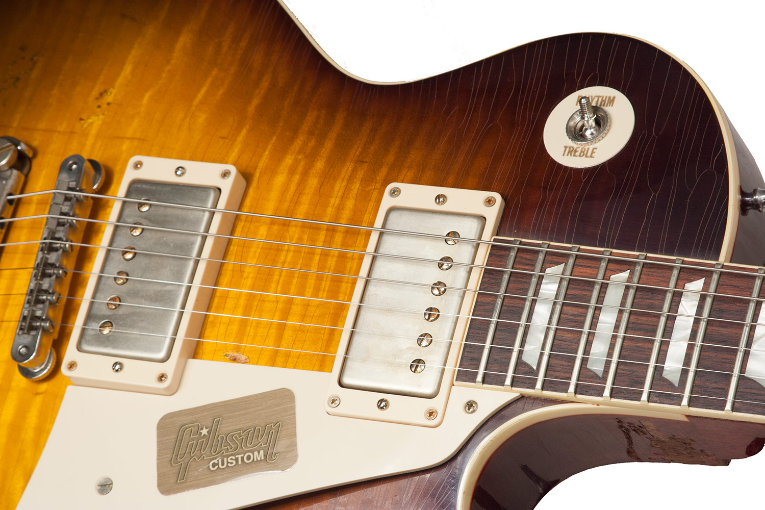 Gibson Custom Shop M2m Les Paul Standard 1958 2h Ht Rw #r862323 - Aged Kindred Burst Fade - Guitarra eléctrica de corte único. - Variation 6