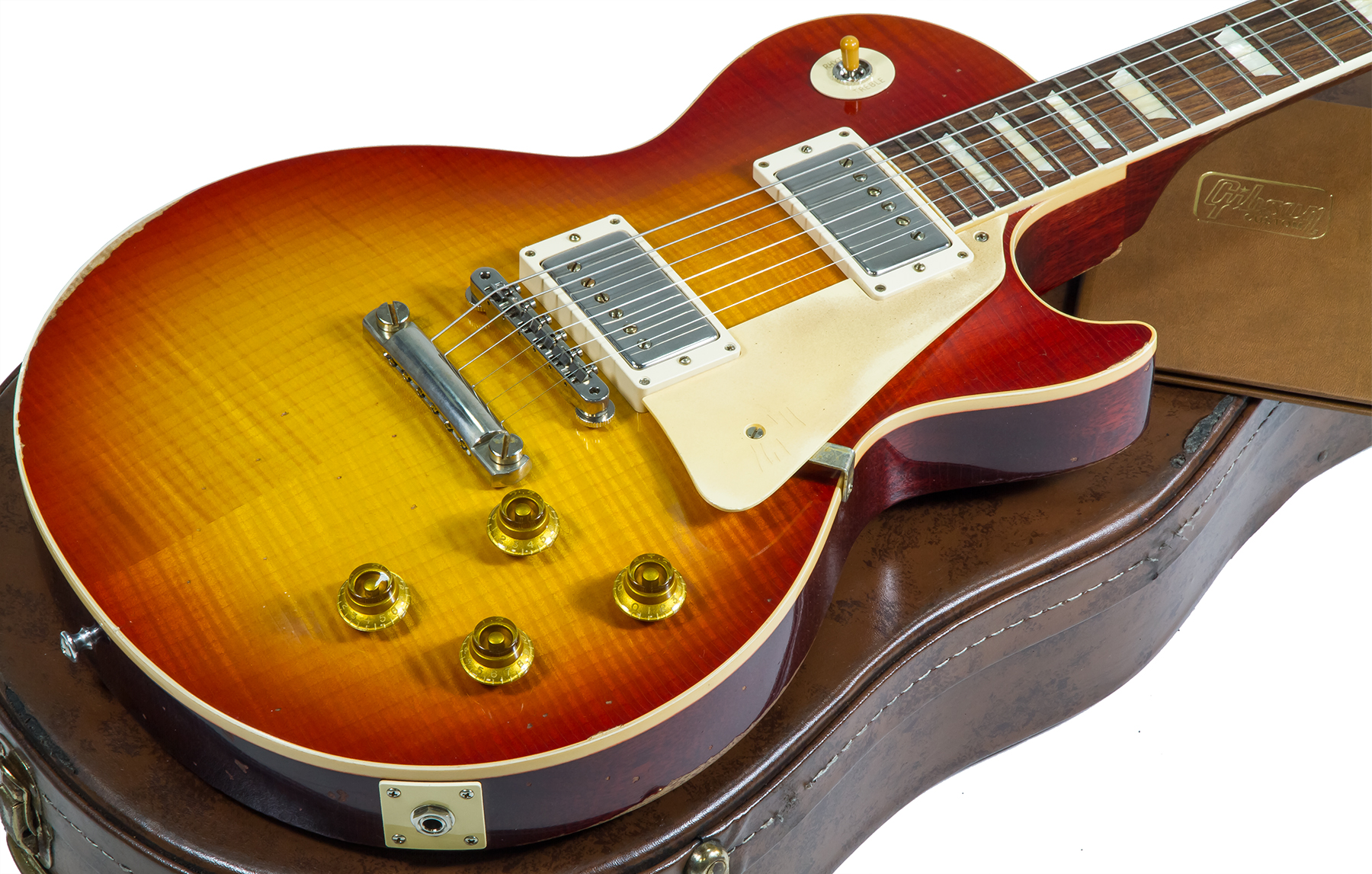 Gibson Custom Shop M2m Les Paul Standard 1958 Reissue 2019 2h Ht Rw #89849 - Heavy Aged First Burst - Guitarra eléctrica de corte único. - Variation 1