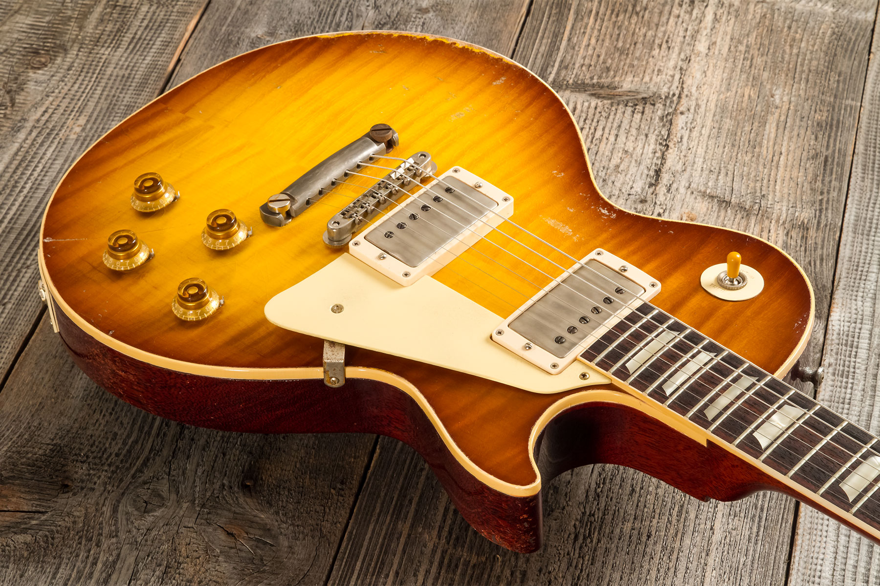 Gibson Custom Shop M2m Les Paul Standard 1959 2h Ht Rw #942047 - Murphy Lab Ultra Heavy Aged Golden Poppy Burst - Guitarra eléctrica de corte único. -