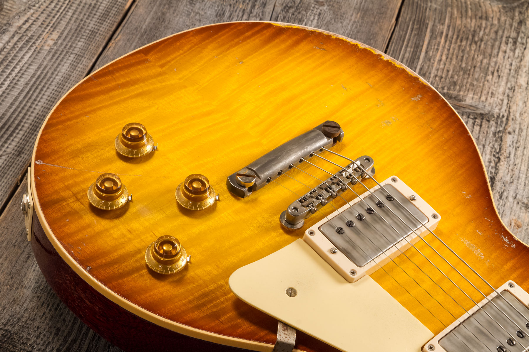 Gibson Custom Shop M2m Les Paul Standard 1959 2h Ht Rw #942047 - Murphy Lab Ultra Heavy Aged Golden Poppy Burst - Guitarra eléctrica de corte único. -