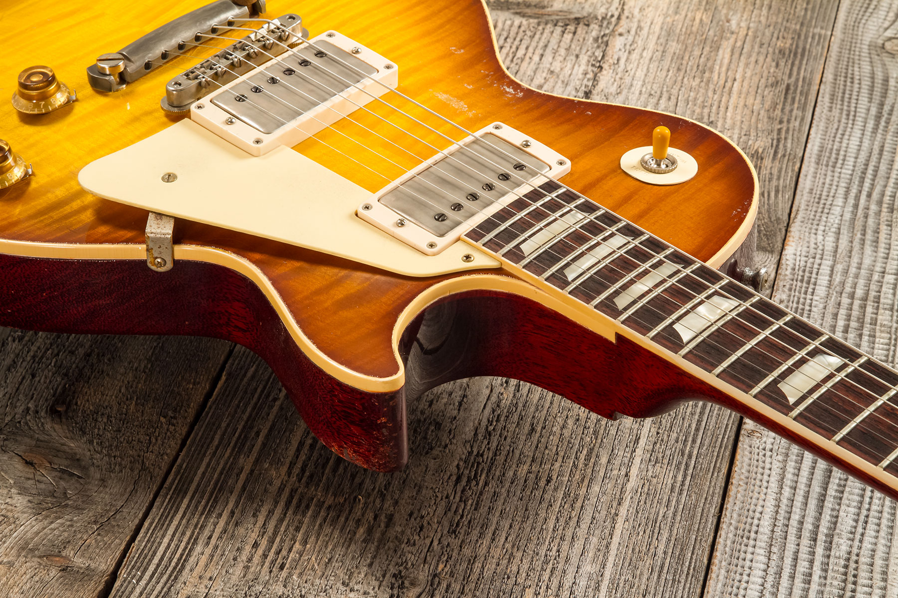 Gibson Custom Shop M2m Les Paul Standard 1959 2h Ht Rw #942047 - Murphy Lab Ultra Heavy Aged Golden Poppy Burst - Guitarra eléctrica de corte único. -