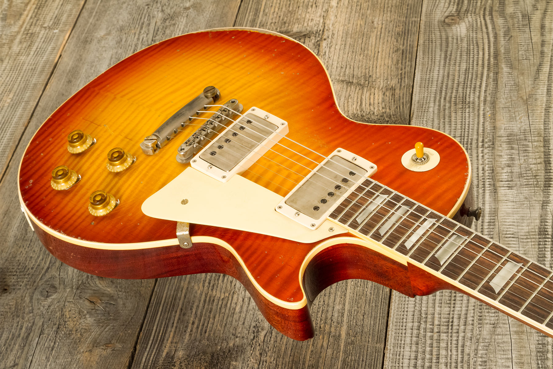 Gibson Custom Shop M2m Les Paul Standard 1959 2h Ht Rw #942136 - Murphy Lab Heavy Aged Sunrise Tea Burst - Guitarra eléctrica de corte único. - Variat