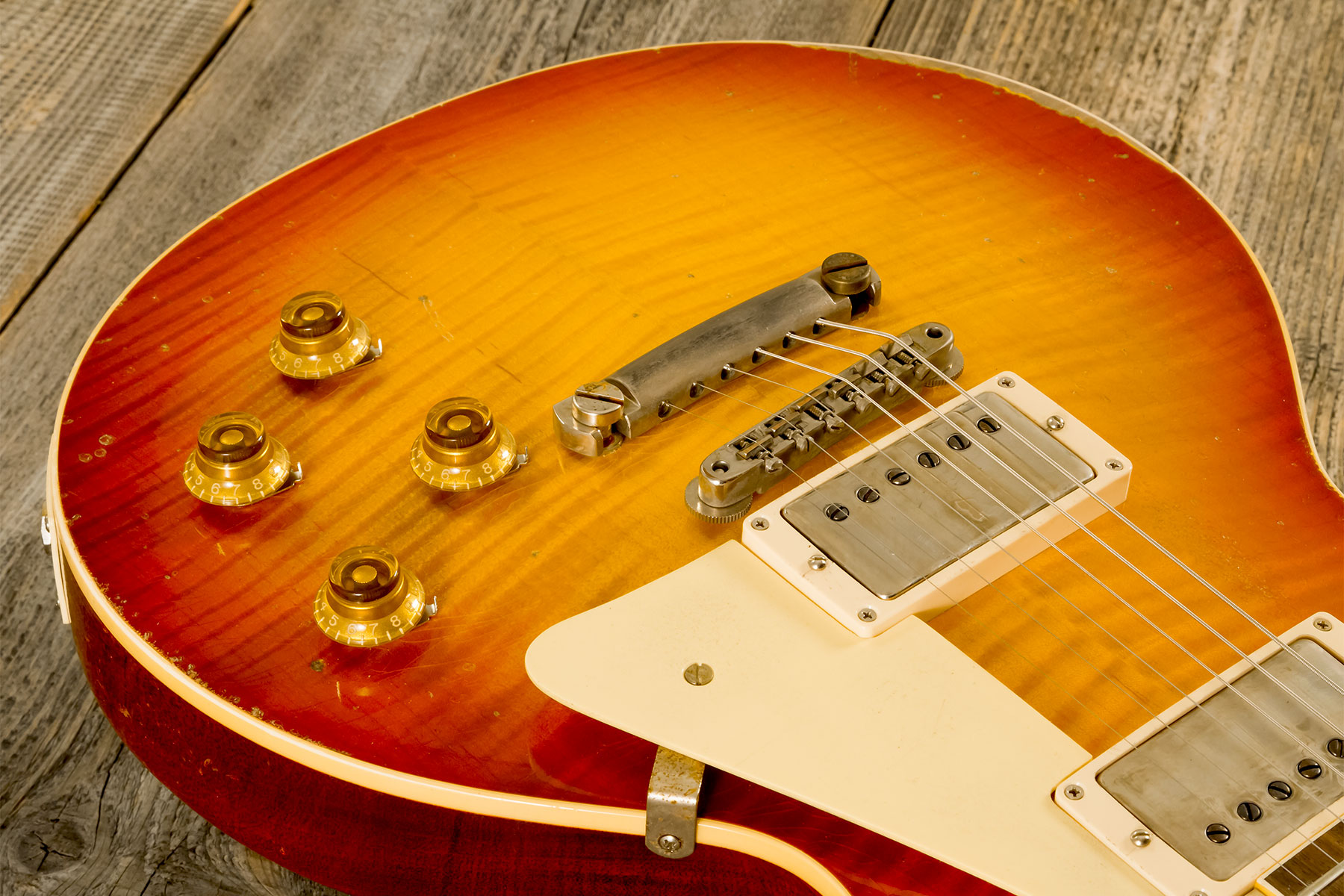 Gibson Custom Shop M2m Les Paul Standard 1959 2h Ht Rw #942136 - Murphy Lab Heavy Aged Sunrise Tea Burst - Guitarra eléctrica de corte único. - Variat