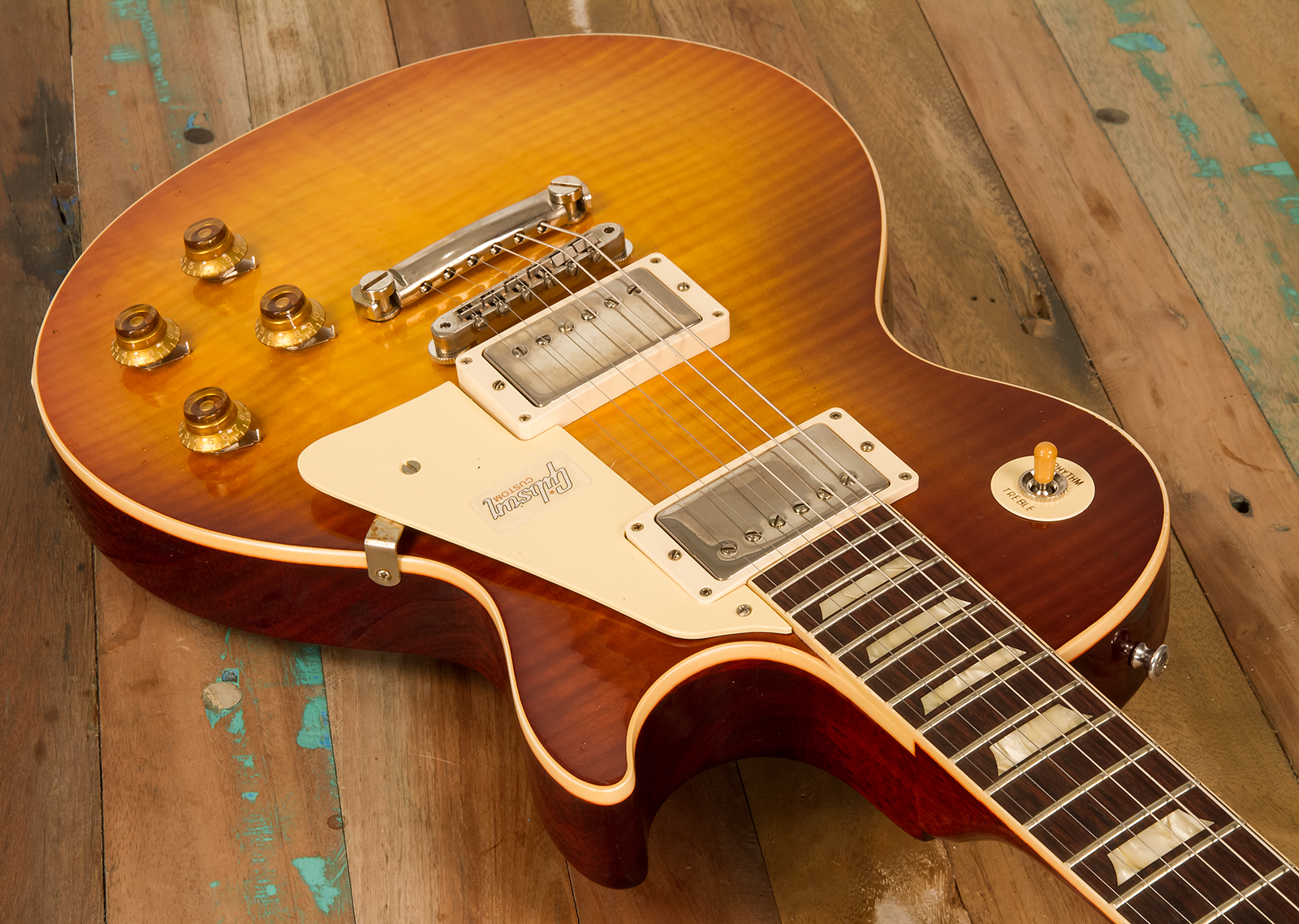 Gibson Custom Shop M2m Les Paul Standard 1959 60th Anniversary 2h Ht Rw #993516 - Vos Royal Teaburst - Guitarra eléctrica de corte único. - Variation 