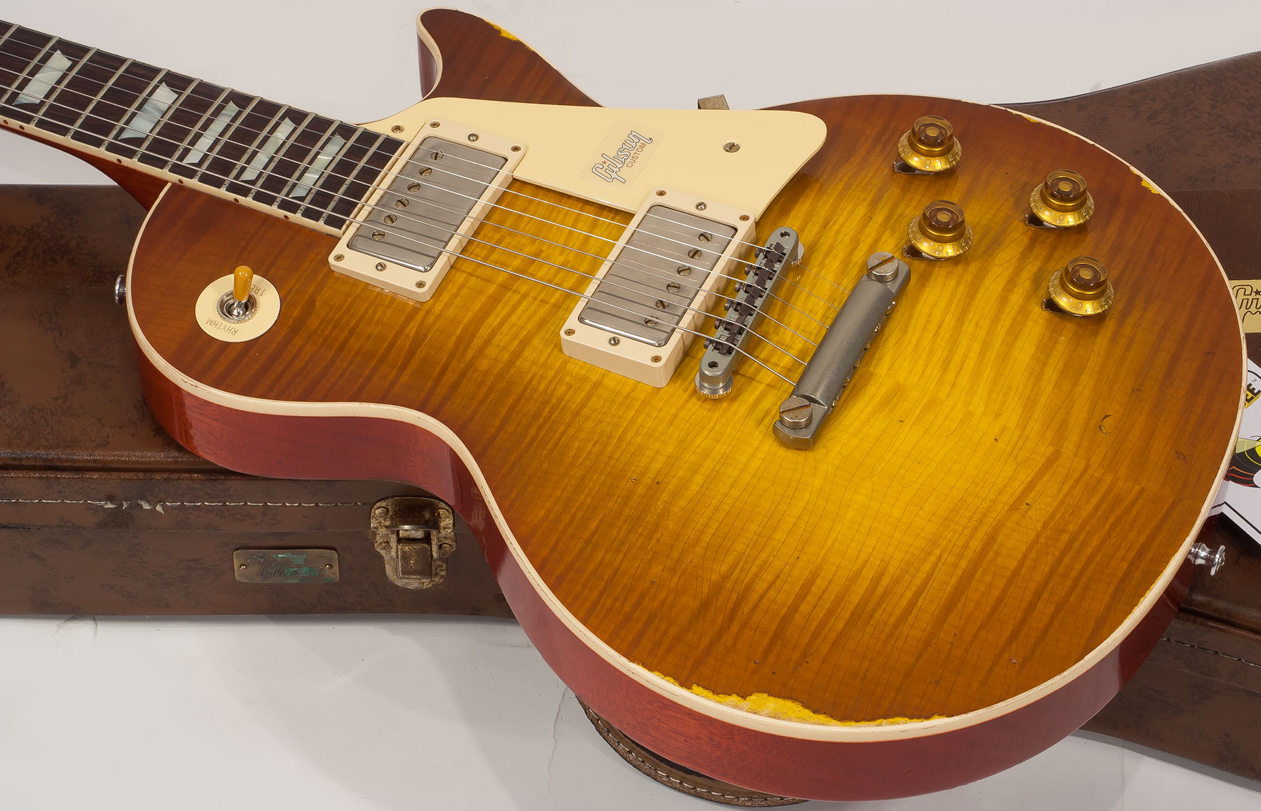 Gibson Custom Shop M2m Les Paul Standard 1959 2h Ht Rw #982192 - Heavy Aged Sunrise Tea Burst - Guitarra eléctrica de corte único. - Variation 3