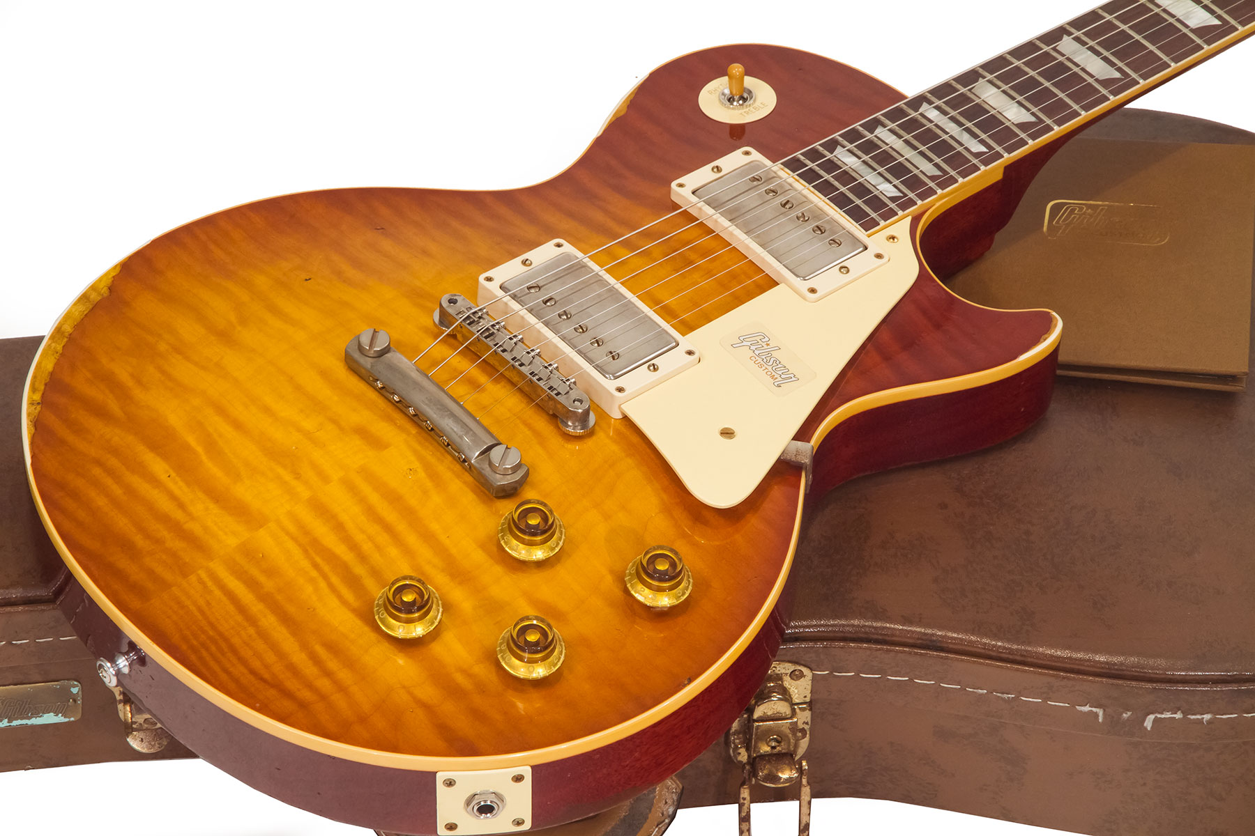 Gibson Custom Shop M2m Les Paul Standard 1959 2h Ht Rw #983303 - Ultra Aged New Orange Sunset Fade - Guitarra eléctrica de corte único. - Variation 1
