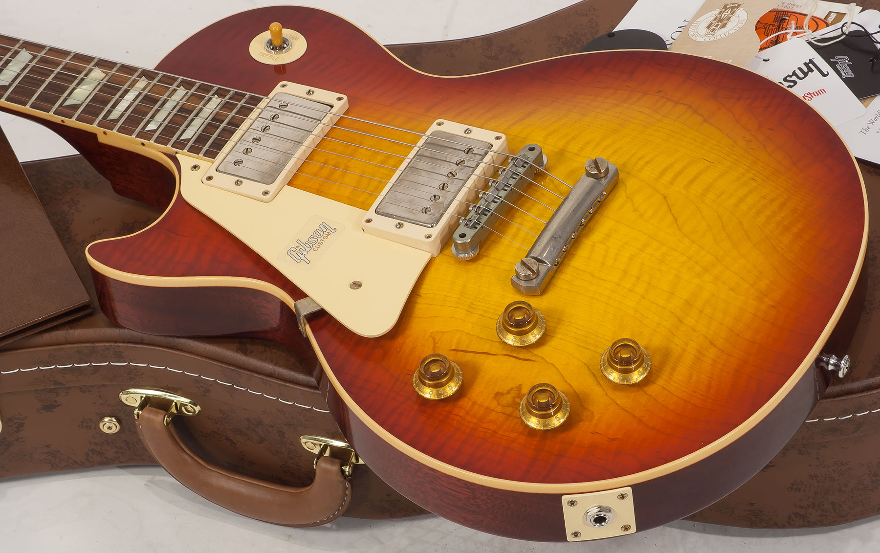 Gibson Custom Shop M2m Les Paul Standard 1959 Lh Gaucher Ltd 2h Ht Rw #971610 - Vos Washed Cherry - Guitarra electrica para zurdos - Variation 2