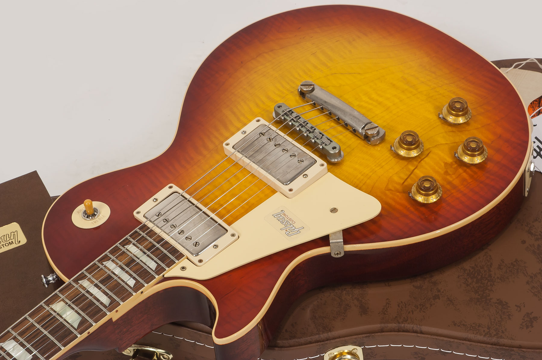 Gibson Custom Shop M2m Les Paul Standard 1959 Lh Gaucher Ltd 2h Ht Rw #971610 - Vos Washed Cherry - Guitarra electrica para zurdos - Variation 4