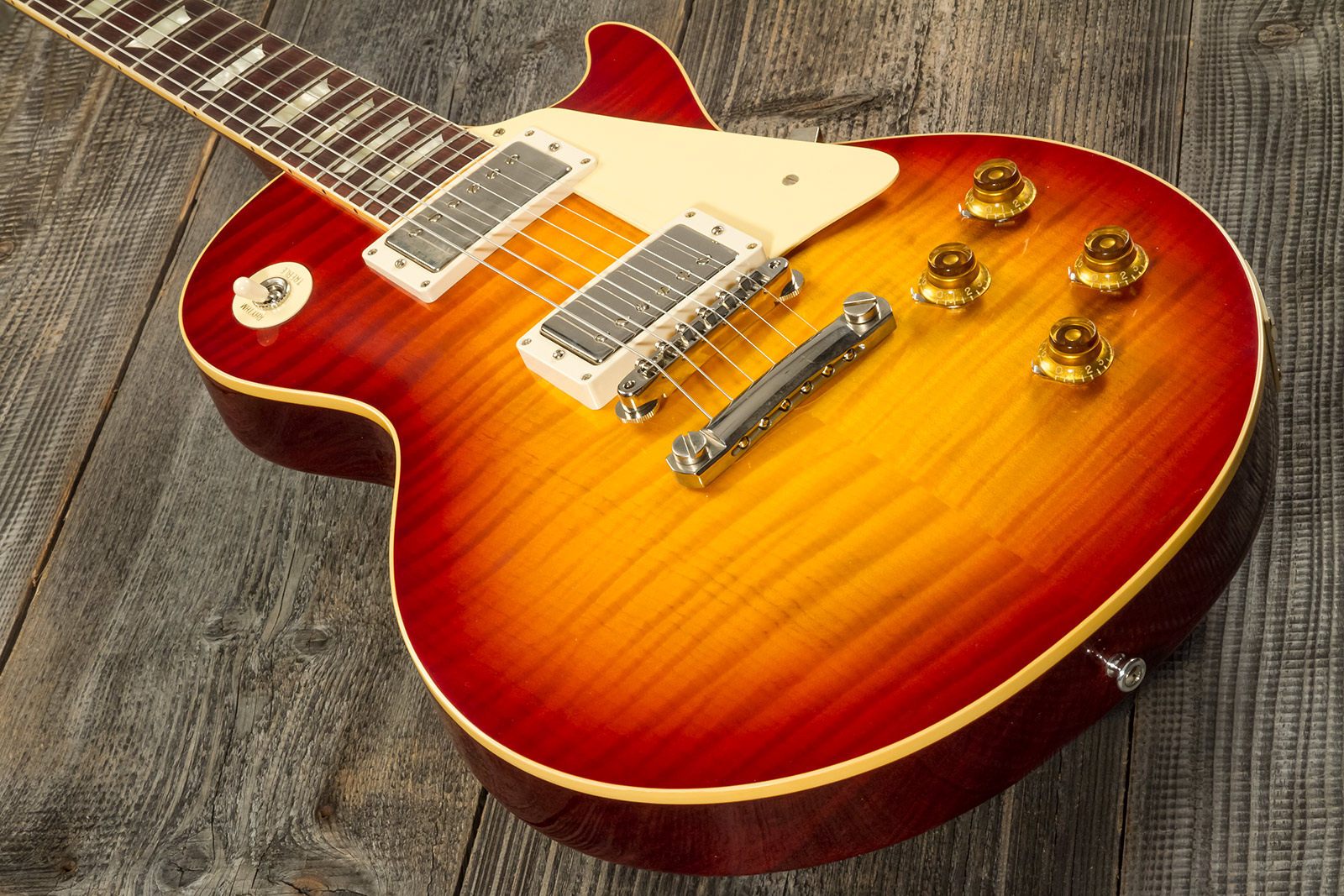 Gibson Custom Shop M2m Les Paul Standard 1959 Reissue 2h Ht Rw #932134 - Murphy Lab Ultra Light Aged Washed Cherry Burst - Guitarra eléctrica de corte