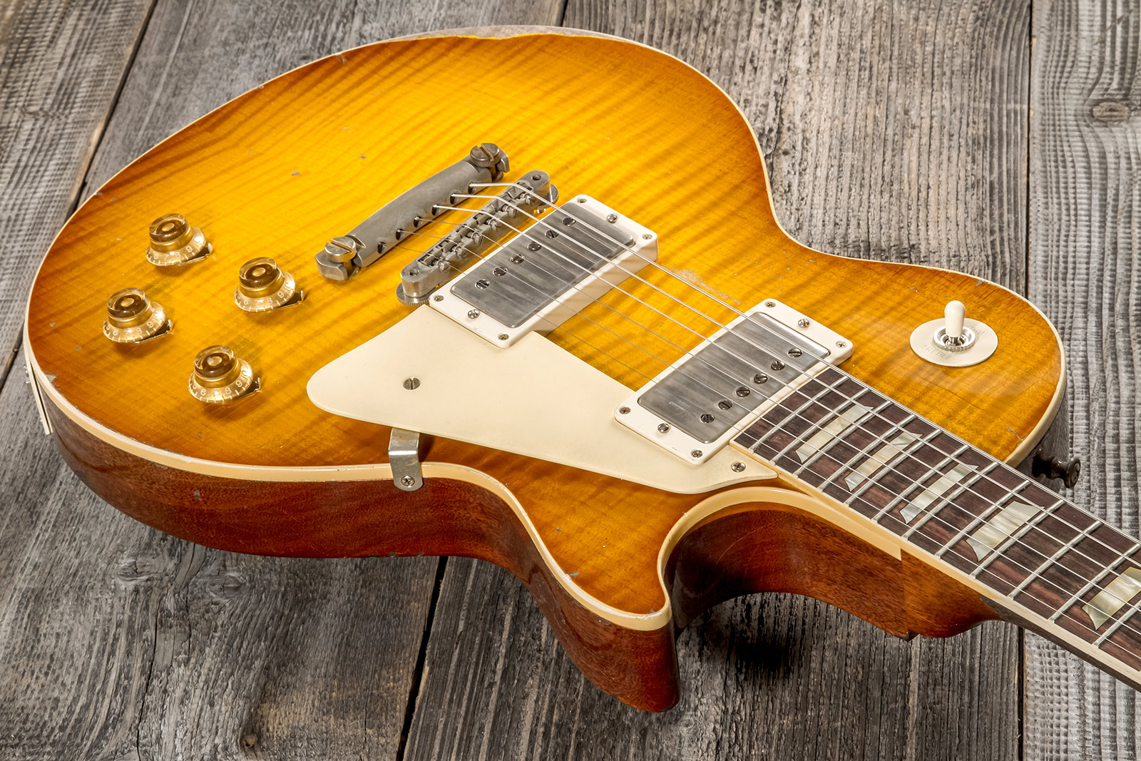 Gibson Custom Shop M2m Les Paul Standard 1959 Reissue 2h Ht Rw #932175 - Murphy Lab Ultra Heavy Aged Golden Poppy Burst - Guitarra eléctrica de corte 