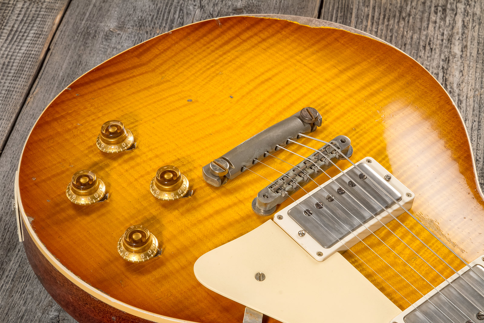 Gibson Custom Shop M2m Les Paul Standard 1959 Reissue 2h Ht Rw #932175 - Murphy Lab Ultra Heavy Aged Golden Poppy Burst - Guitarra eléctrica de corte 