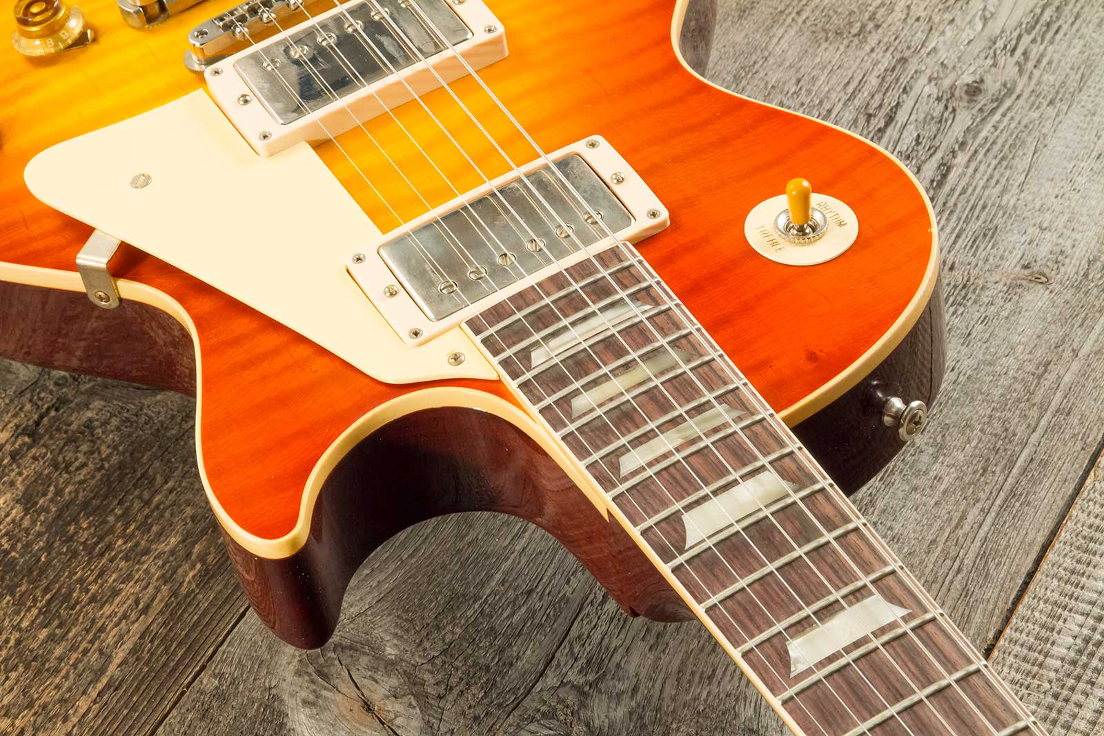 Gibson Custom Shop M2m Les Paul Standard 1959 Reissue 2h Ht Rw #941225 - Murphy Lab Light Aged Sunrise Tea Burst - Guitarra eléctrica de corte único. 