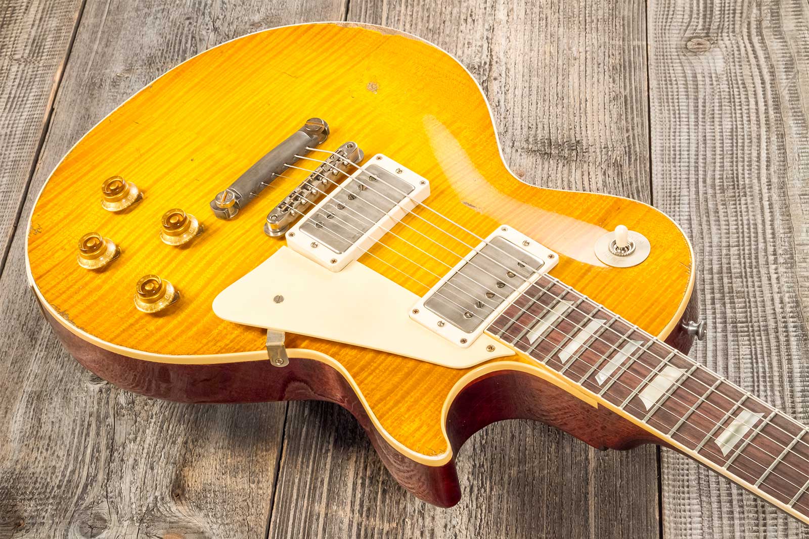 Gibson Custom Shop M2m Les Paul Standard 1959 Reissue 2h Ht Rw #94548 - Murphy Lab Ultra Heavy Aged Lemon Burst - Guitarra eléctrica de corte único. -