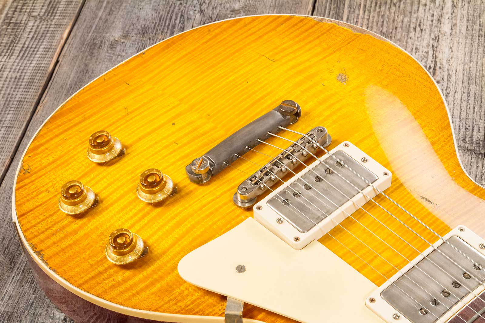 Gibson Custom Shop M2m Les Paul Standard 1959 Reissue 2h Ht Rw #94548 - Murphy Lab Ultra Heavy Aged Lemon Burst - Guitarra eléctrica de corte único. -