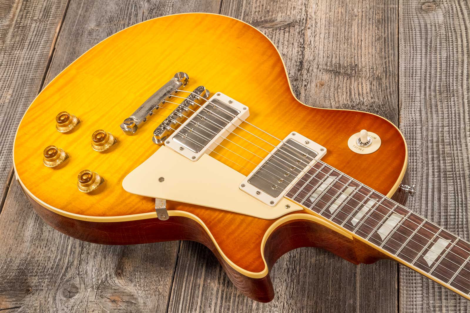 Gibson Custom Shop M2m Les Paul Standard 1959 Reissue 2h Ht Rw #94680 - Murphy Lab Ultra Light Aged  Honey Lemon Fade - Guitarra eléctrica de corte ún