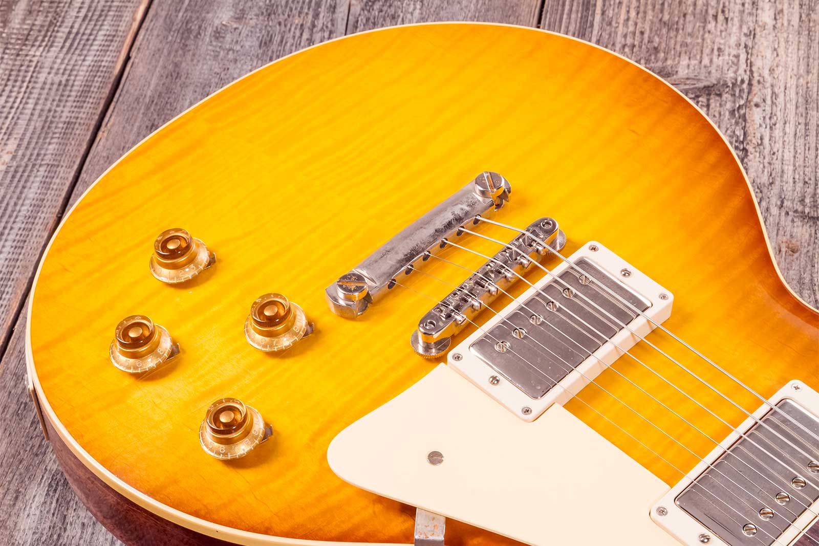 Gibson Custom Shop M2m Les Paul Standard 1959 Reissue 2h Ht Rw #94680 - Murphy Lab Ultra Light Aged  Honey Lemon Fade - Guitarra eléctrica de corte ún