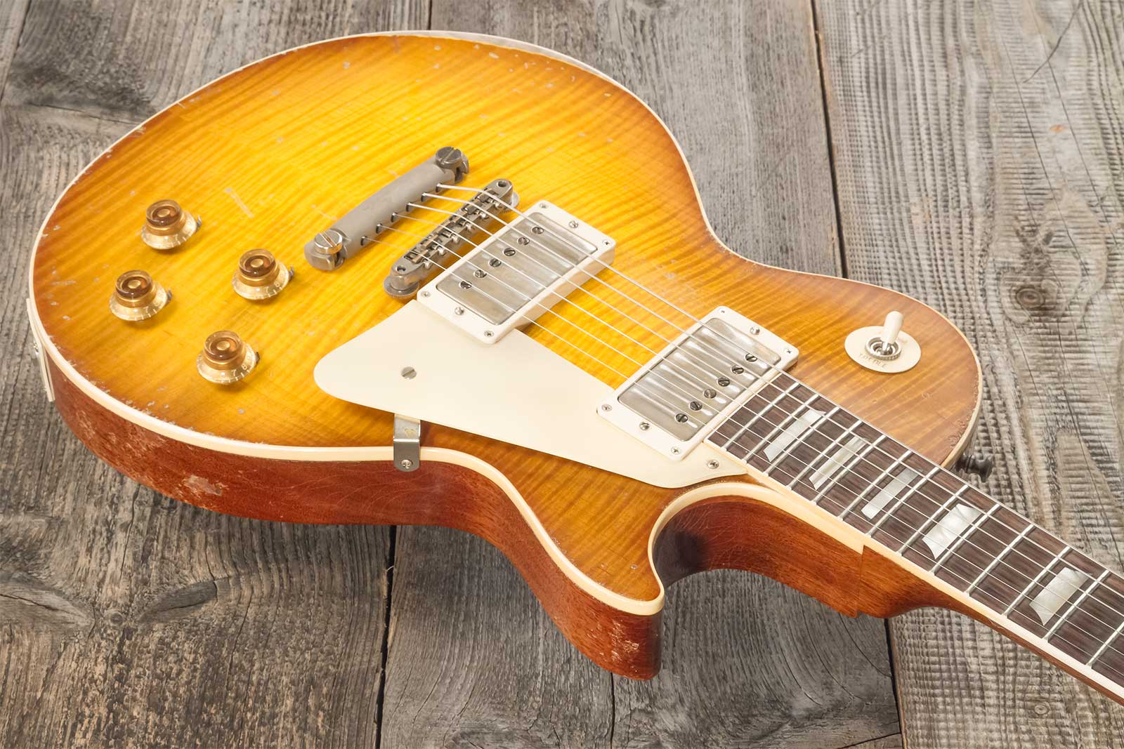 Gibson Custom Shop M2m Les Paul Standard 1959 Reissue 2h Ht Rw #94702 - Murphy Lab Ultra Heavy Aged Golden Poppy Burst - Guitarra eléctrica de corte ú