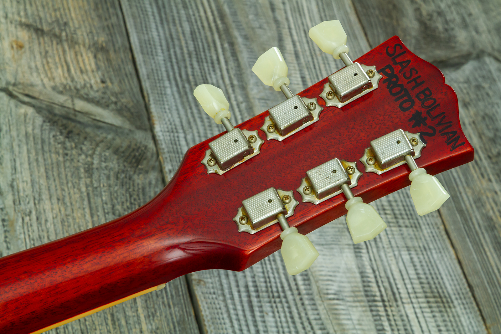 Gibson Custom Shop M2m Slash Les Paul 1958 Standard Proto #2 - Vos Vermillion Burst - Guitarra eléctrica de corte único. - Variation 21