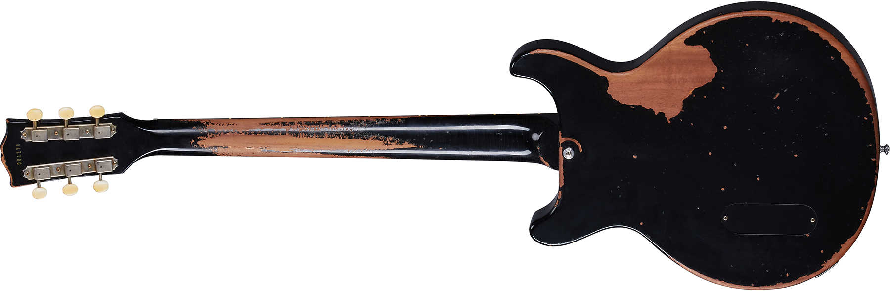 Gibson Custom Shop Murphy Lab Les Paul Junior Double Cut 1960 Reissue P90 Ht Rw - Ultra Heavy Aged Ebony - Guitarra eléctrica de doble corte - Variati