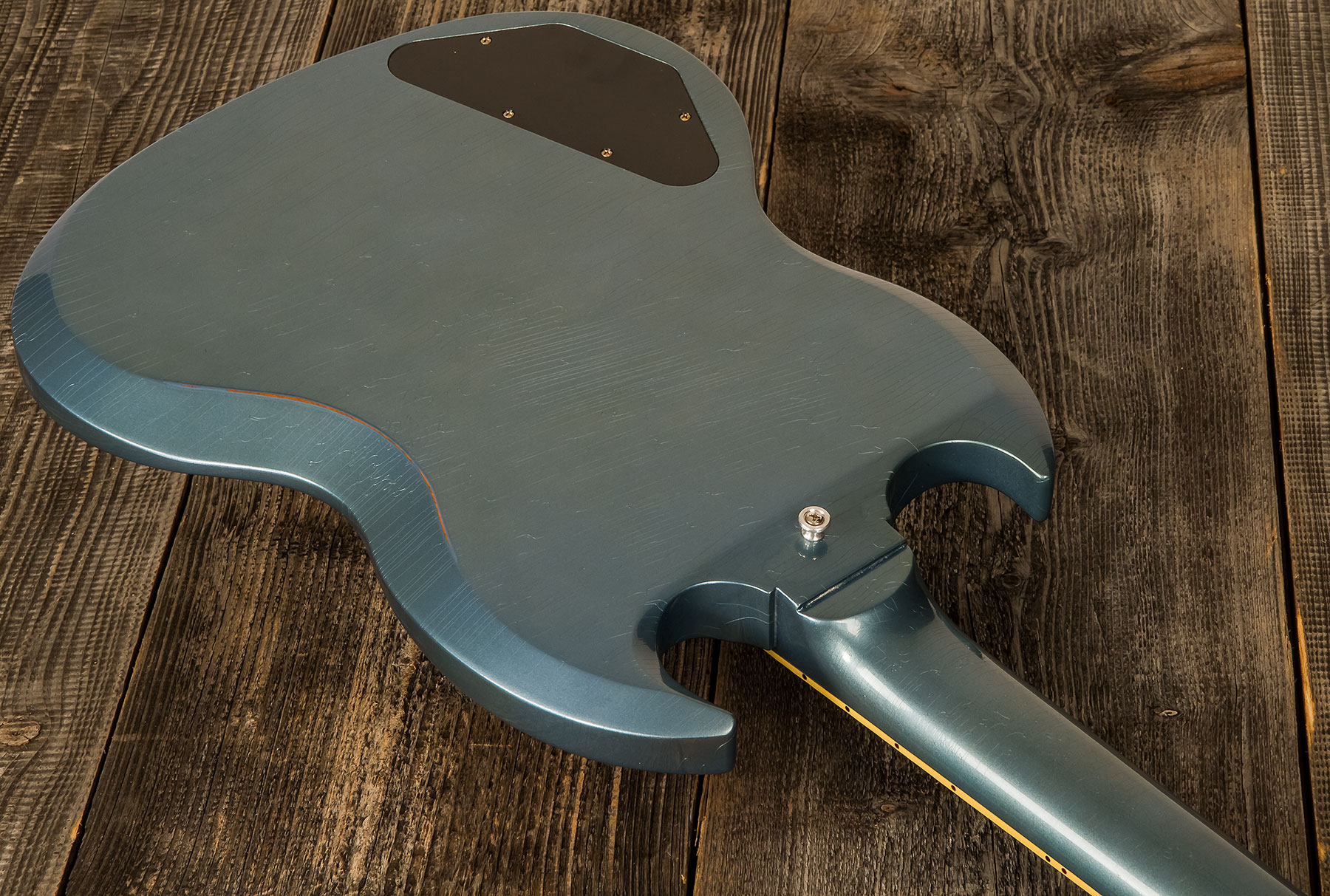 Gibson Custom Shop Murphy Lab Sg Standard 1964 Reissue 2h Ht Rw #009262 - Light Aged Pelham Blue - Guitarra eléctrica de doble corte - Variation 2