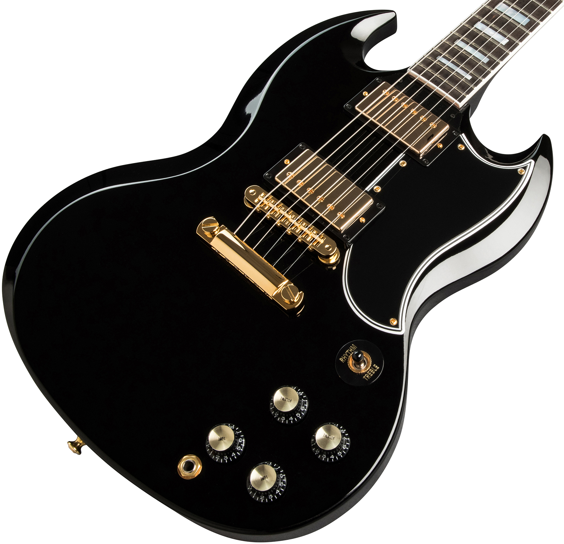 Gibson Custom Shop Sg Custom 2-pickup 2019 2h Ht Eb - Ebony - Guitarra eléctrica de doble corte - Variation 3