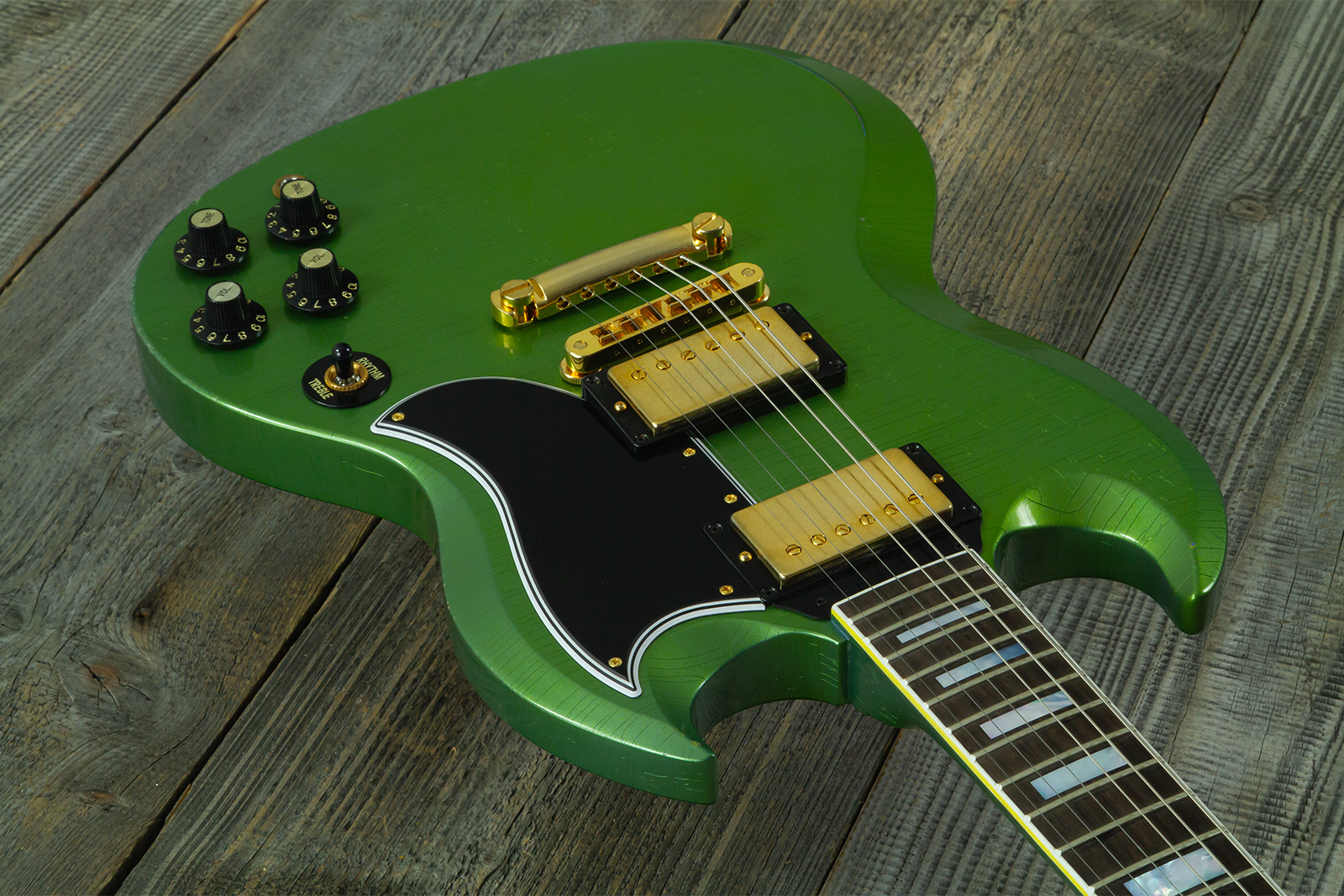 Gibson Custom Shop Sg Custom Modern 2h Eb #cs500857 - Murphy Lab Light Aged Verdoro Green - Guitarra eléctrica de doble corte - Variation 2