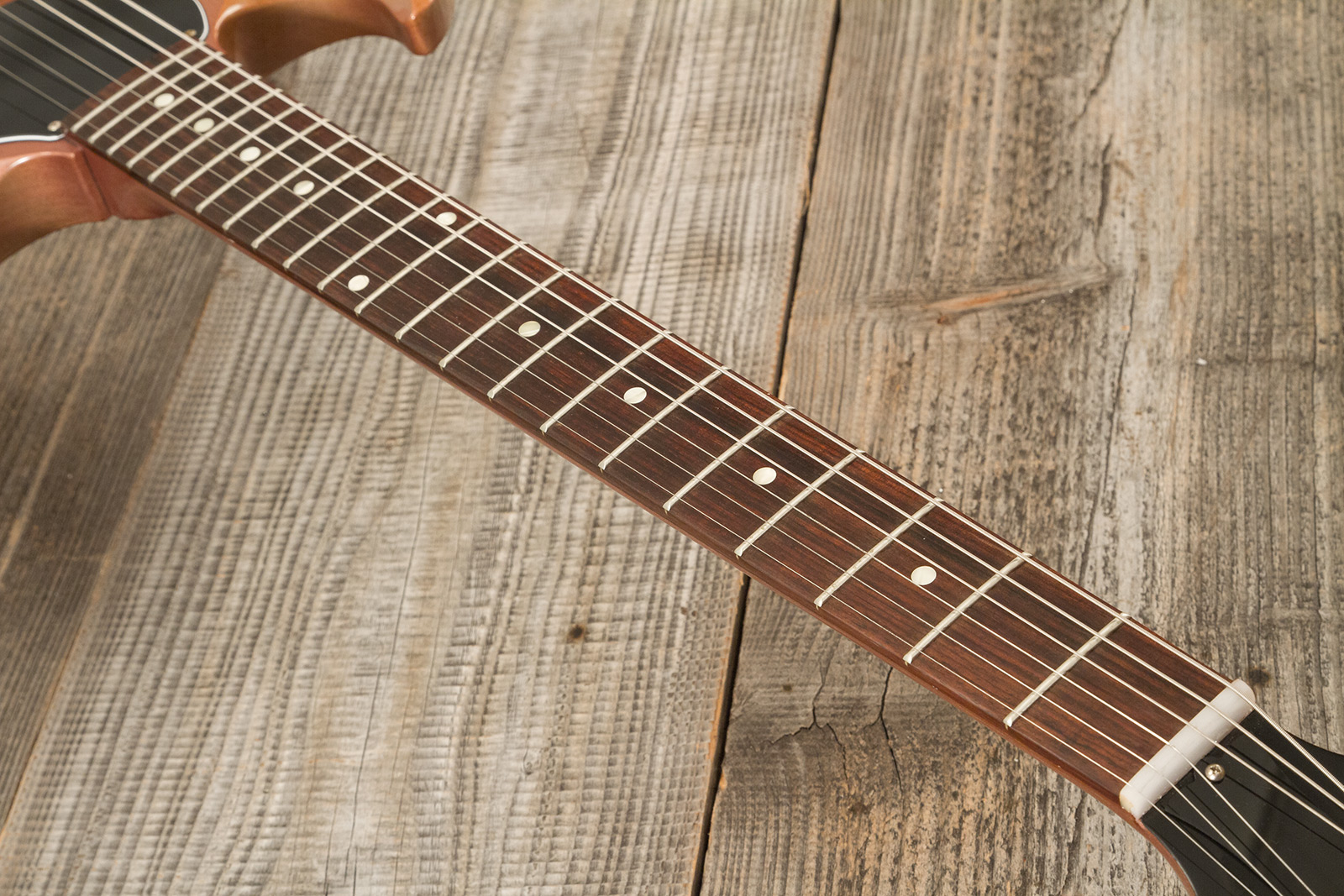 Gibson Custom Shop Sg Junior 1963 Lightning Bar 1s P90 Ht Rw - Vos Tv Heather Poly - Guitarra eléctrica de doble corte - Variation 5