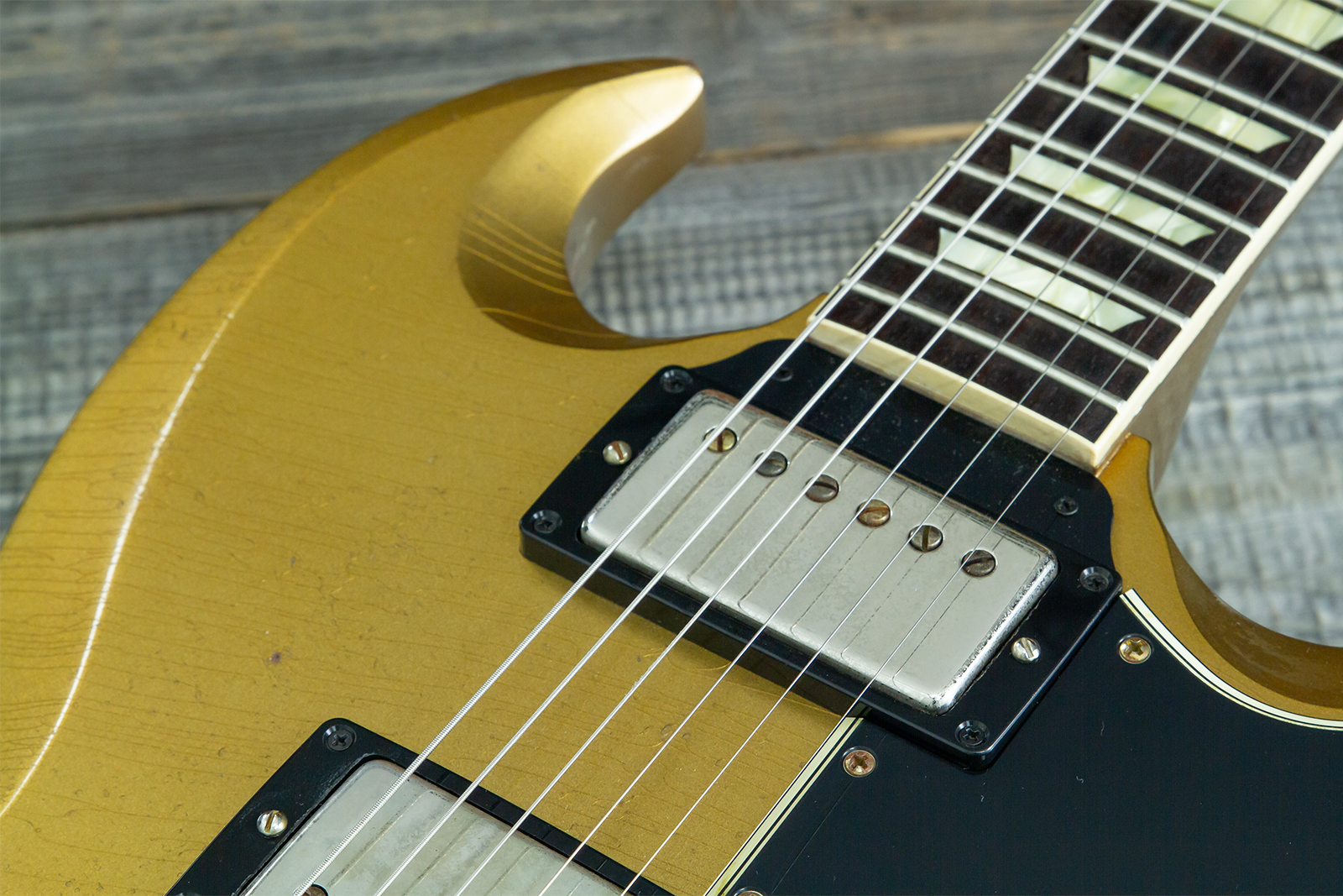 Gibson Custom Shop Sg Standard 1961 Reissue 2h Ht Rw #500881 - Murphy Lab Ultra Heavy Aged Double Gold - Guitarra eléctrica de doble corte - Variation