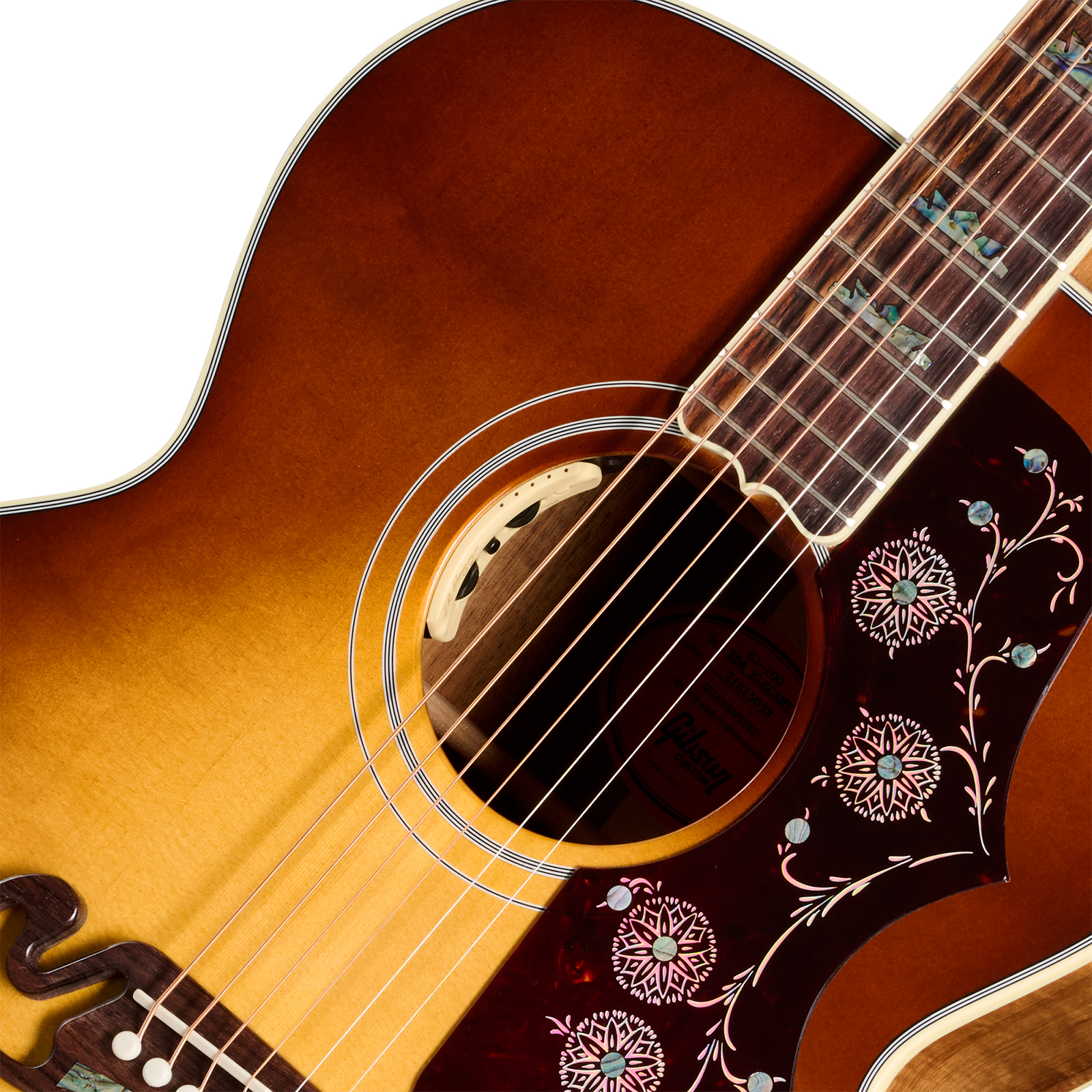 Gibson Custom Shop Sj200 Elegant Koa Artisan Jumbo Epicea Koa Rw - Honey Burst - Guitarra folk - Variation 2