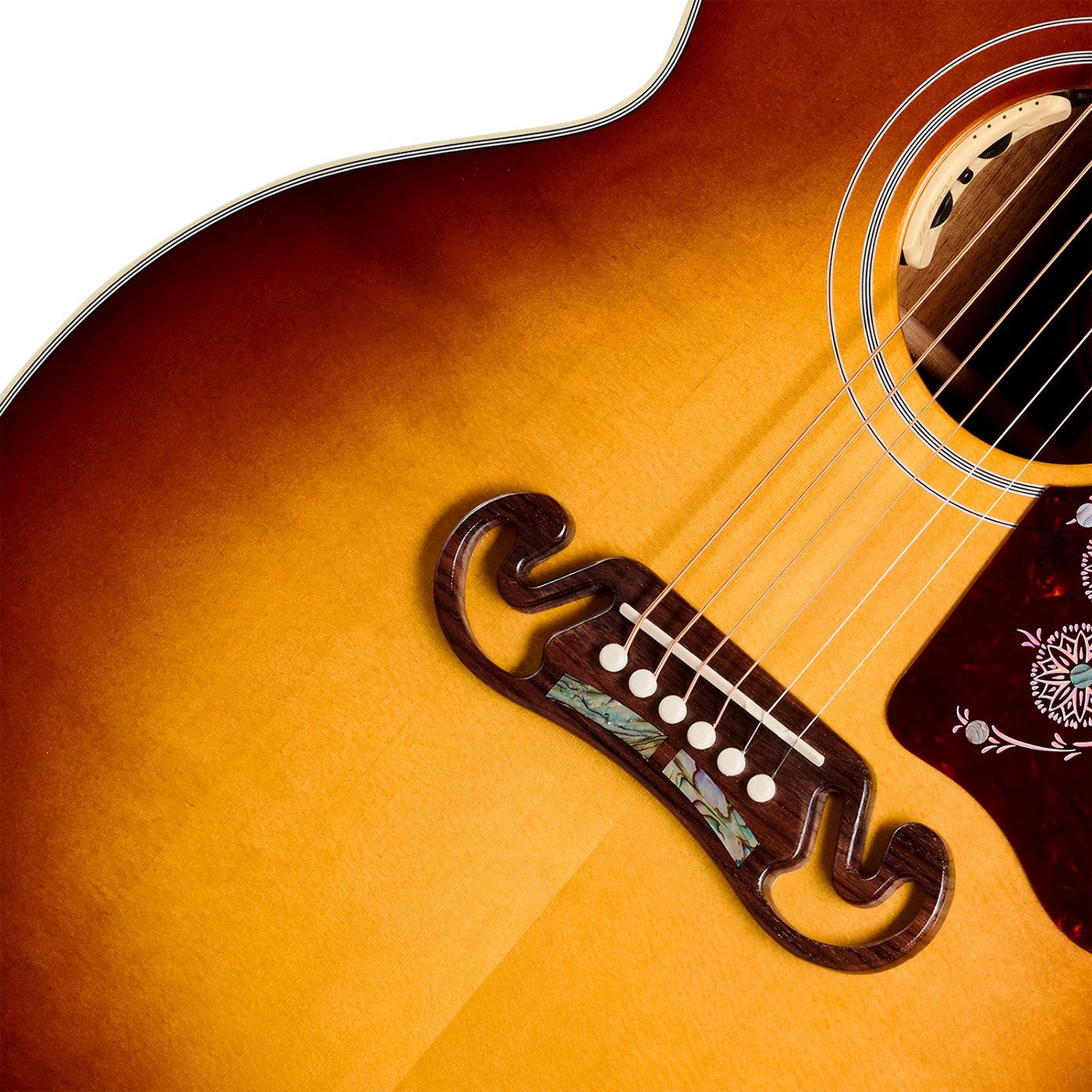 Gibson Custom Shop Sj200 Elegant Koa Artisan Jumbo Epicea Koa Rw - Honey Burst - Guitarra folk - Variation 3
