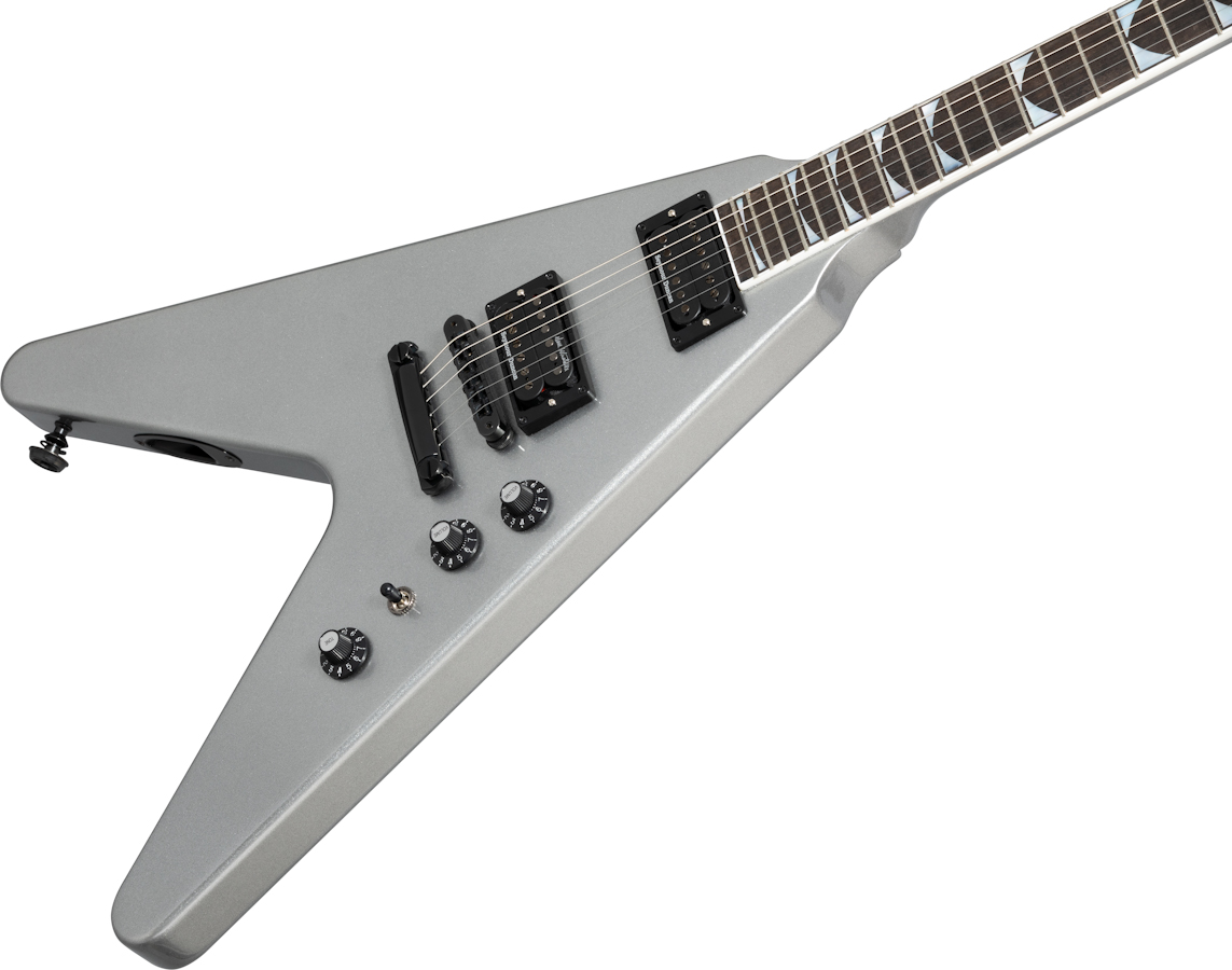 Gibson Dave Mustaine Flying V Exp Signature 2h Ht Eb - Silver Metallic - Guitarra electrica metalica - Variation 3