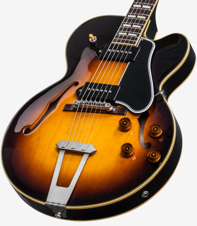 Gibson Es-275 P-90 Ltd - Vos Dark Burst - Guitarra eléctrica semi caja - Variation 2
