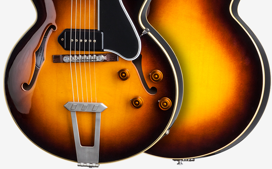 Gibson Es-275 P-90 Ltd - Vos Dark Burst - Guitarra eléctrica semi caja - Variation 3