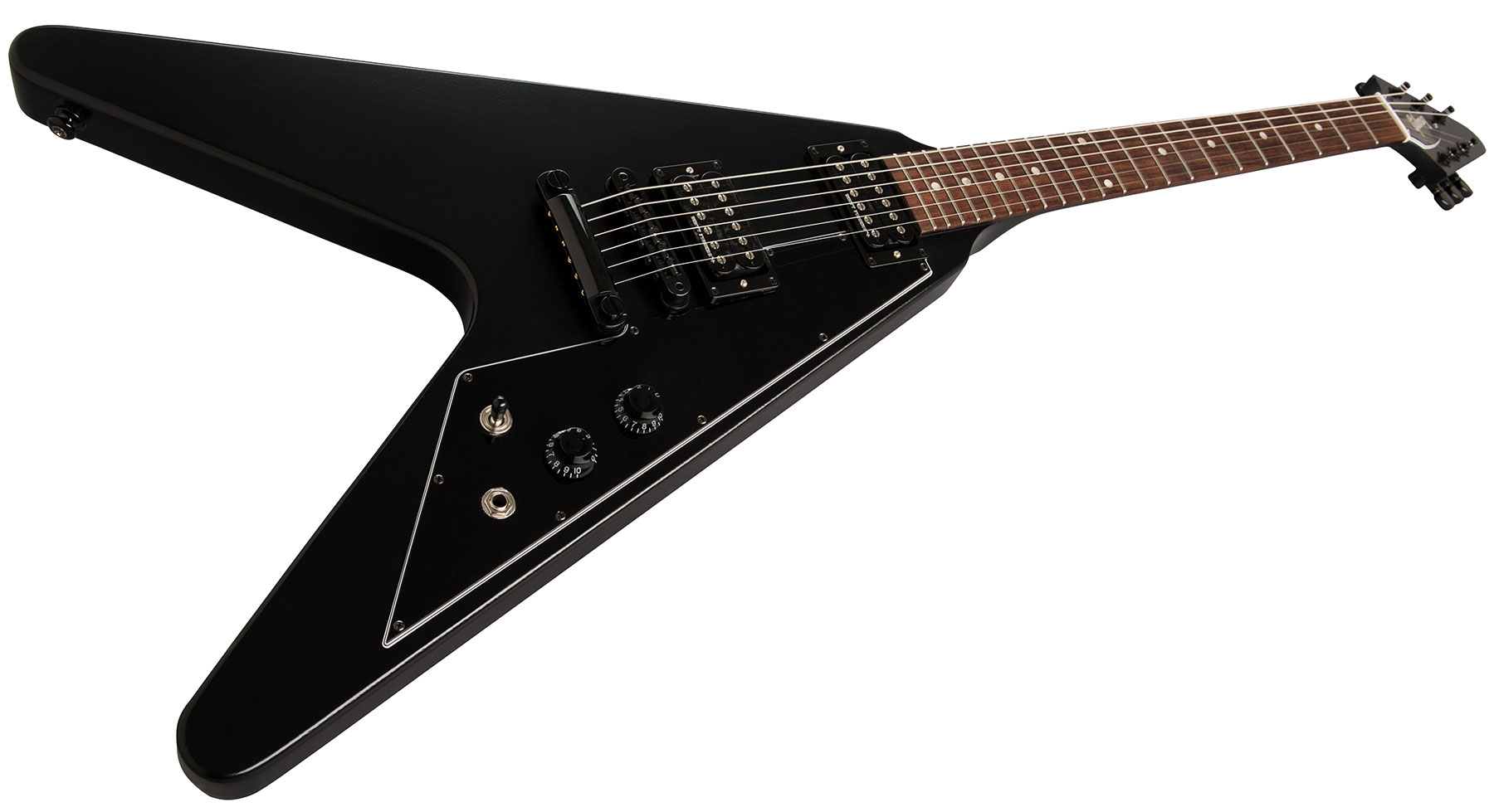 Gibson Flying V Tribute 2019 Hh Ht Rw - Satin Ebony - Guitarra electrica metalica - Variation 1