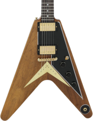 Guitarra electrica retro rock Gibson Custom Shop 1958 Mahogany Flying V Reissue - Vos walnut