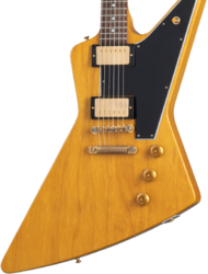 Guitarra electrica metalica Gibson Custom Shop 1958 Korina Explorer Reissue (Black Pickguard) - Vos natural