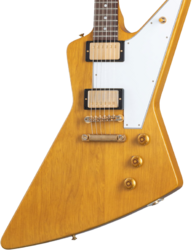 Guitarra electrica retro rock Gibson Custom Shop 1958 Korina Explorer Reissue (White Pickguard) - Vos natural